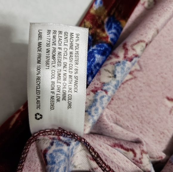 Red Floral Dress Silk Velvet Soft Size Medium - Picture 5 of 8